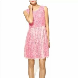 Derby Dress! Darling Erin Fetherston Neon Pink/Lace Dress